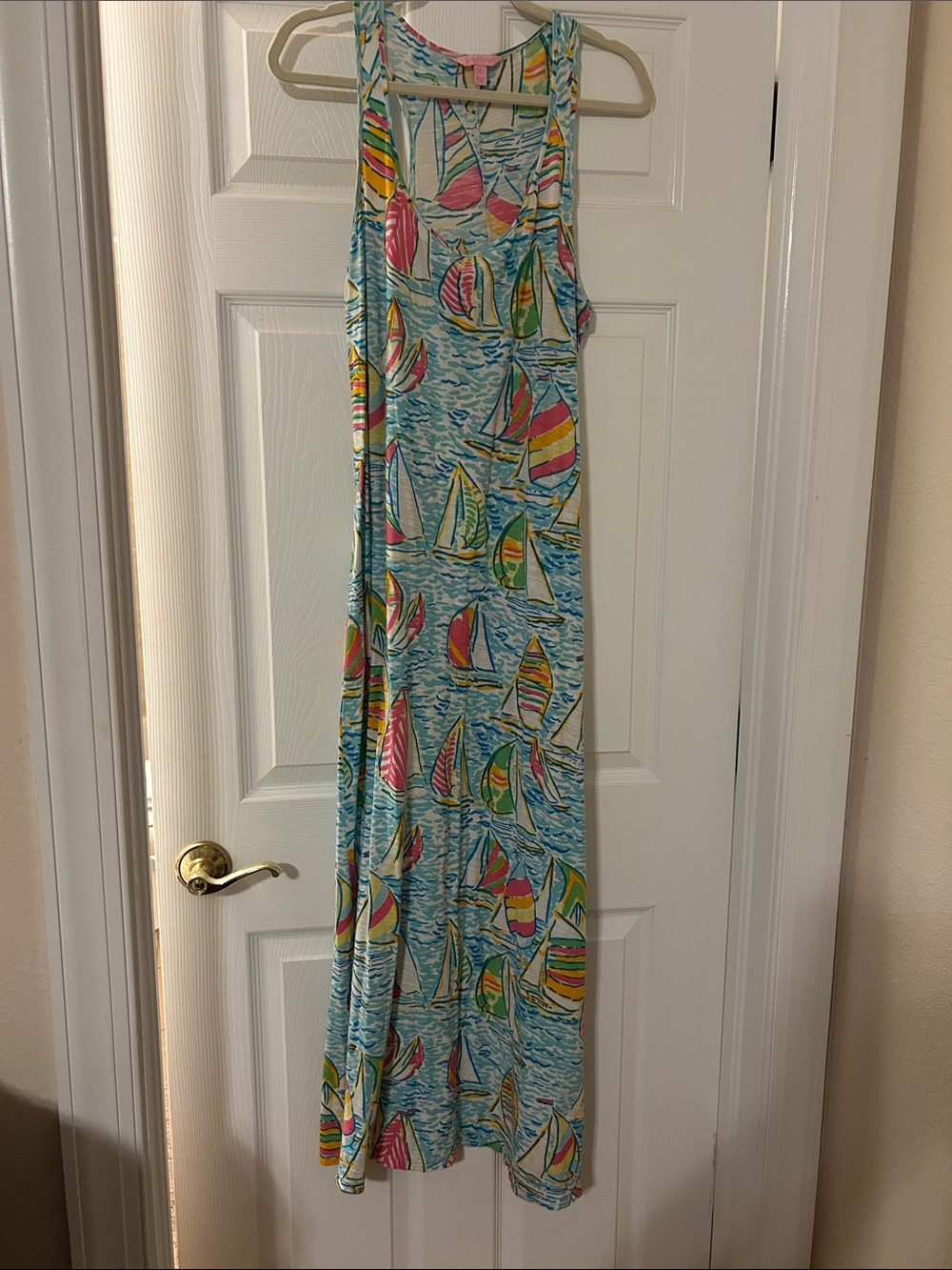 Lilly Pulitzer sailboat maxi dress-Sz L - Picture 2 of 5